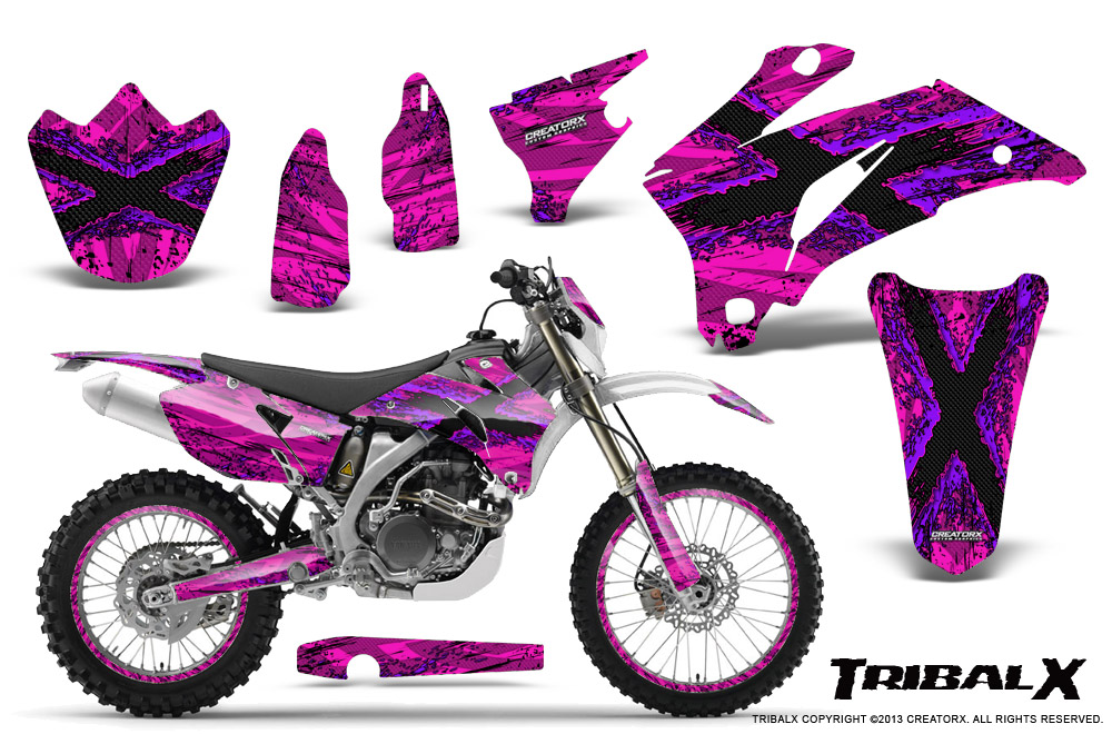 Yamaha WR 250-450 07-10 Graphics Kit TribalX Purple Pink NP Rims